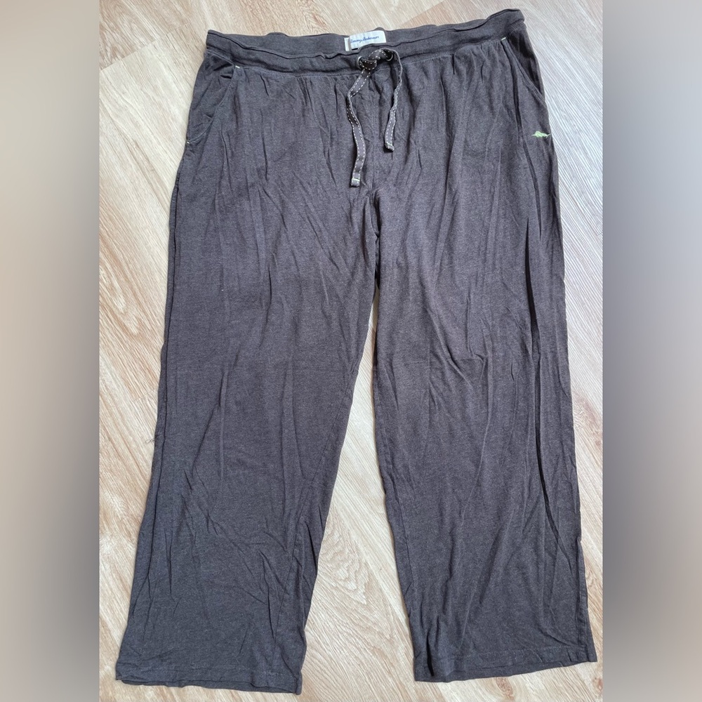 Tommy Bahama lounge pants XXL brown tie waist pajamas preppy